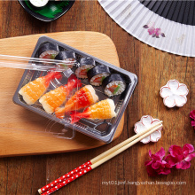 Plastic Disposable  EmbossingSushi Tray with Clear Lid